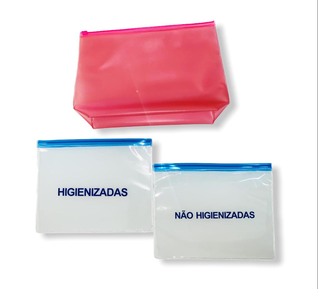Porta máscara - Limpa e Suja pasta zip zap 