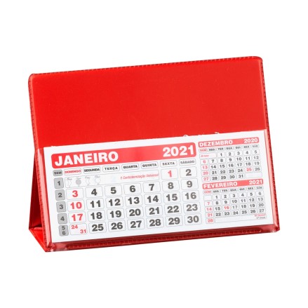 Calendário Personalizado de Mesa - Vermelho