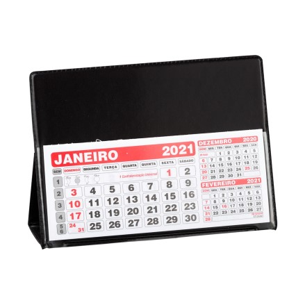 Calendário Personalizado de Mesa - Preto