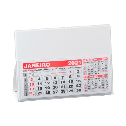 Calendário Personalizado de Mesa - Branco