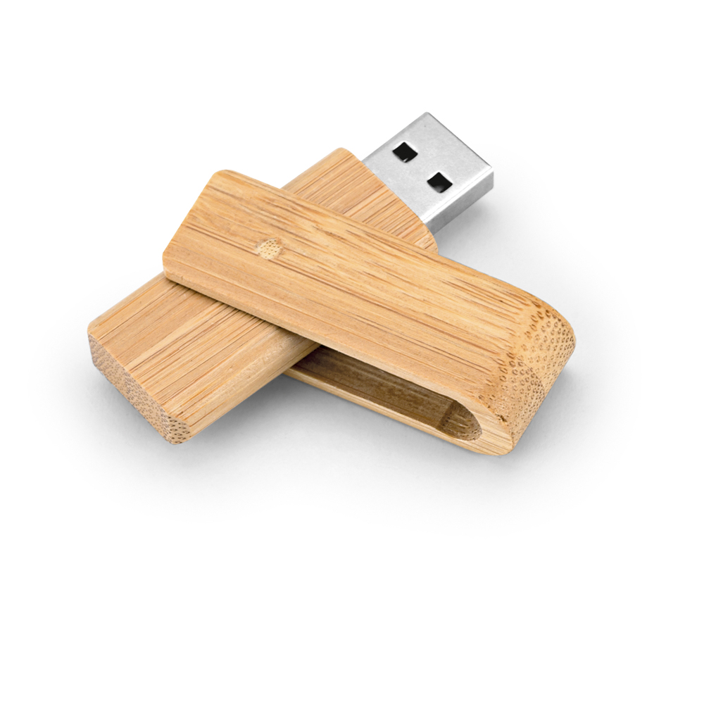 Pen drive. Bambu. Capacidade: 16GB.